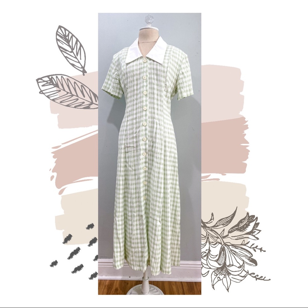 Vintage Buttondown Checkered Dress